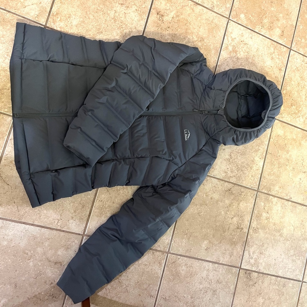 Ll Bean puffy coat,  black waterproof